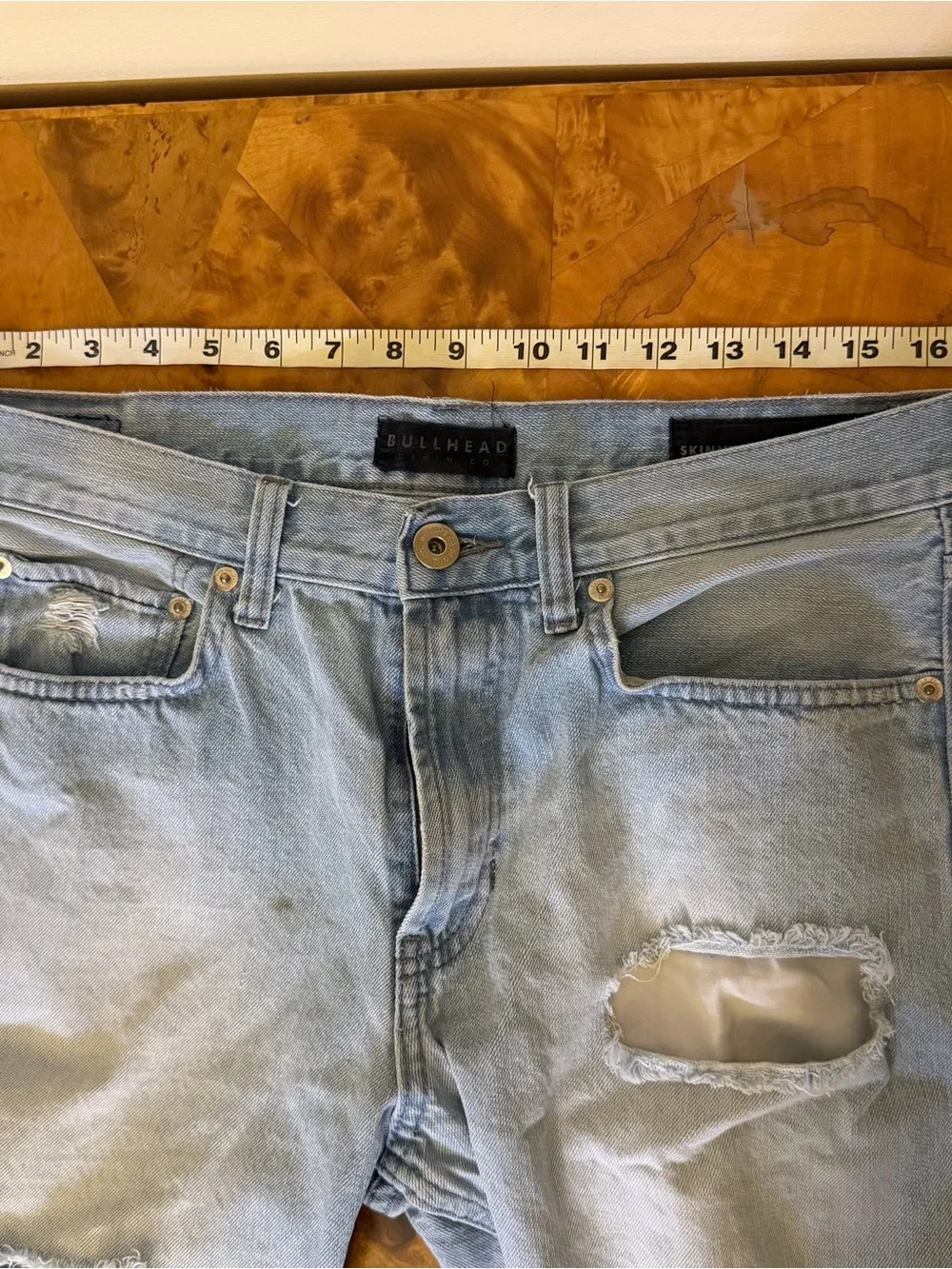Bullhead Cotton Denim Shorts Cutoff Distressed Womens Size 32